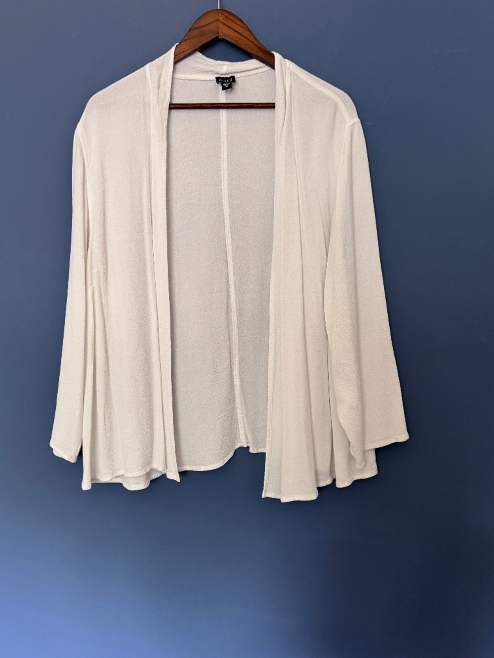 Eileen Fisher white rayon open jacket Size 1X EUC